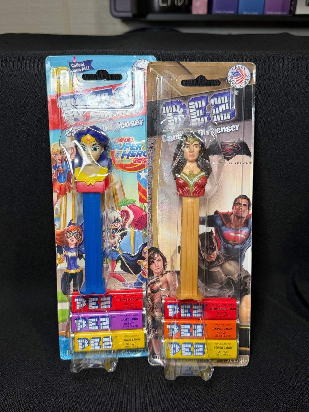 2 Wonder Woman /Girl PEZ Dispensers New DC Superhero Girls Justice League